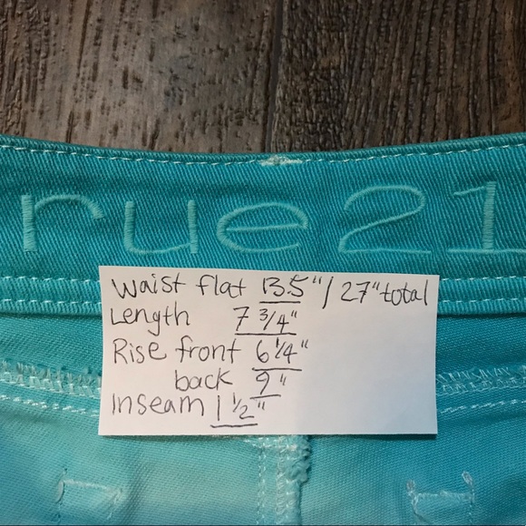 Rue 21 turquoise ombré low-rise jean shorts - Picture 7 of 7